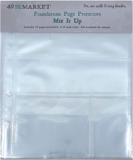 49 And Market Mix It Up Foundations Page Protectors 6"X8" 12/Pkg (FA33942)