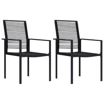 vidaXL - Tuinstoelen - 2 - st - PVC-rattan - zwart