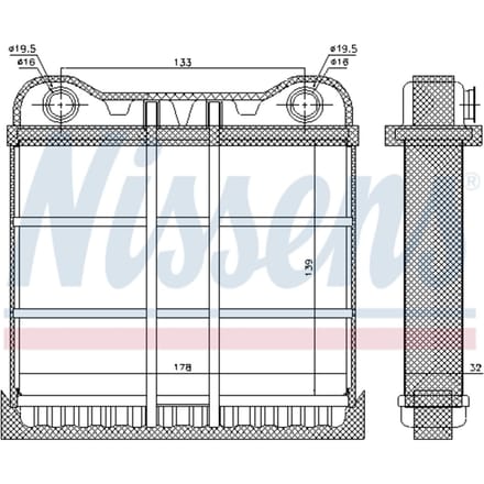Warmtewisselaar, interieur verwarming NISSENS 70225