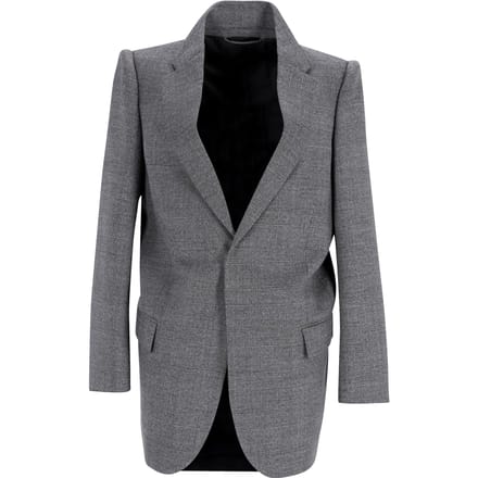 Balenciaga Opgehangen Schouder Glen Plaid Jas in Grijs Wol