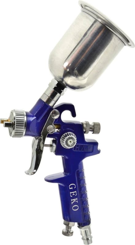 GEKO Compacte HVLP spuitpistool - 0,8 mm - Metaal - 125 ml tank - Roestvrijstalen naald