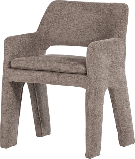 vtwonen Bigfoot Eetkamerstoel - Chenille - Taupe/Bruin - 78x57x56 cm