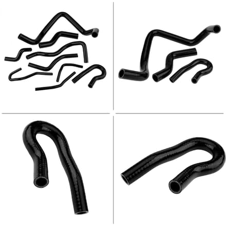 Kit de 9 pièces de durites de radiateur en silicone pour Civic D15 D16 SOHC EG EK 1992-2000 Black noir