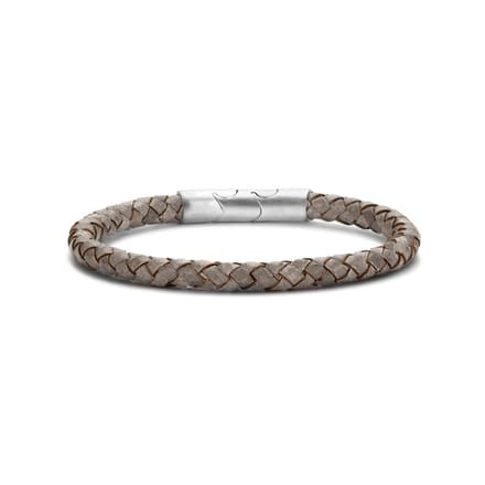 Frank 1967 bracelet sand braided leather 23cm ips