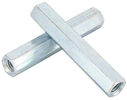 Langwerpige Hex Moeren Set, 2 Stuks M10 x 60, Voor Lange Stangen, Spacers en Schroefverbindingen