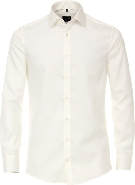 VENTI modern fit overhemd - twill - beige - Strijkvriendelijk - Boordmaat: 40