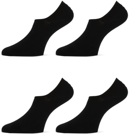 MarcMarcs - Invisible Sneakersokken - Bio Katoen + Antislip - 4-Pack - Maat 39/42 - Zwart