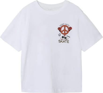 Name it t-shirt jongens - wit - NKMnuva - maat 116