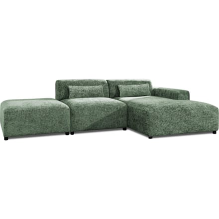 Hoekbank Rizza chenille rechts met hocker | NADUVI Collection
