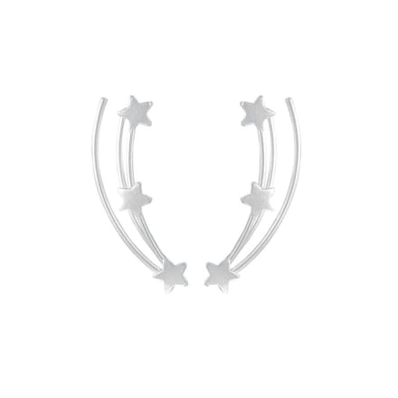 Joy|S - Zilveren ear climbers oorbellen - ster - vallende sterren
