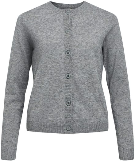 Object Vest Objthess L/s Short Cardigan Noos 23043508 Medium Grey Melange Dames Maat - M
