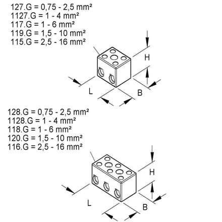 Niedax klemmenblok 115.G - per 100 stuks (538047)