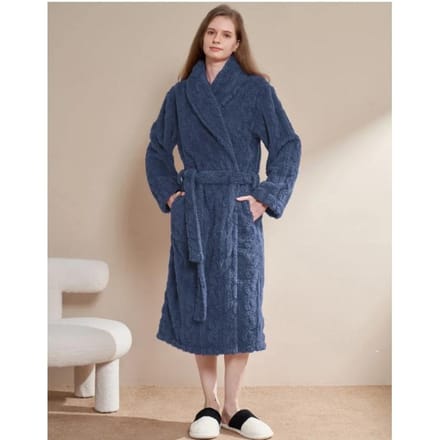 Microvezel Wit Dames Pluche Spa Badjas Dames Lang Pluche XL gray