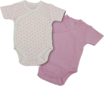 Gamberritos Rompers Korte Mouw Roze/wit 0-1 Maanden 2 Stuks