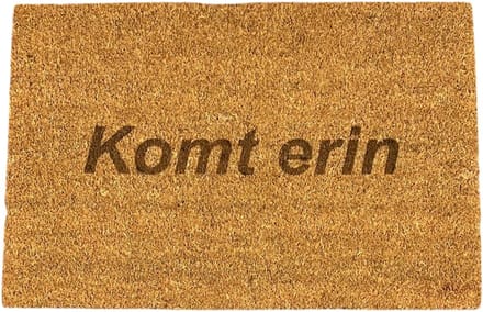 Deurmat met tekst - Deurmat kokos - Deurmat binnen - Komt erin - 40x60 cm - Bruin