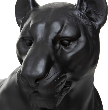 Atmosphera Beeld Liggende Luipaard - 80x39x38cm - Zwart