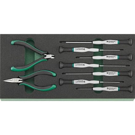 Stahlwille 1/3 Gereedschapsmodule voor Elektronica, 9 Delen