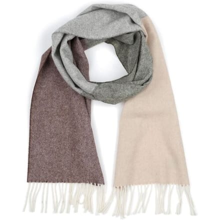 Profuomo Sjaal Lamswol Grijs Beige Bruin - Maat - Heren