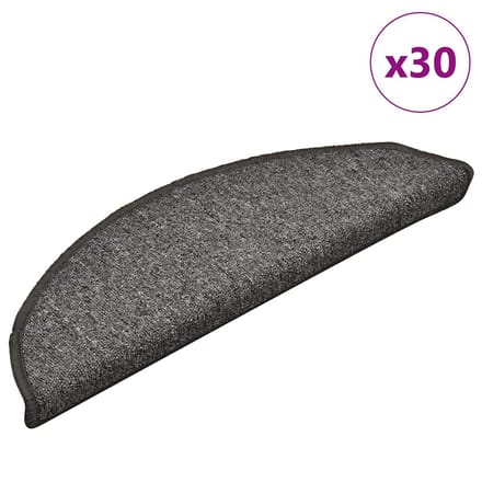 vidaXL - Trapmatten - 30 - st - 56x17x3 - cm - grijs - en - zwart - halfrond