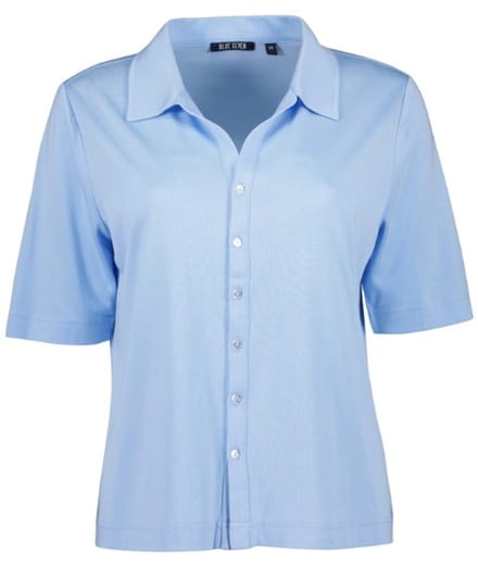 Blue Seven dames - Blouse 105857 blauw KM polokraag - maat 48