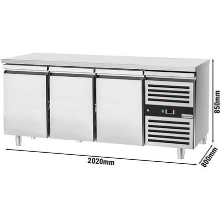 GGM Gastro Bäckereikühltisch PREMIUM - 2000x800mm - mit 3 Türen Zilver