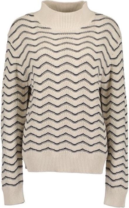 Blue Seven dames - Trui 247977 beige streep opstaande kraag maat 46