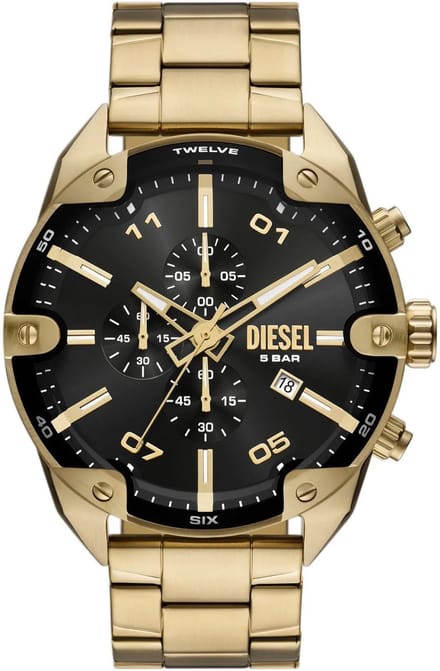 Diesel Spiked DZ4678 Horloge - Staal - Goudkleurig - Ø 49 mm
