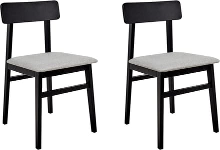 STACY - Eetkamerstoelen set van 2 - Lichtgrijs - Rubberhout