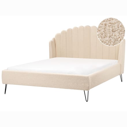 AMBILLOU - Tweepersoonsbed - Beige - 160 x 200 cm - Bouclé