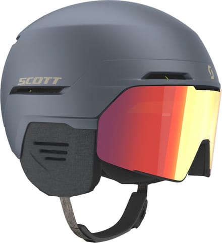 Scott Blend Plus LS Skihelm met Geïntegreerde Skibril - Blauw