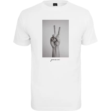 Mister Tee - Peace Sign Heren Tshirt - L - Wit