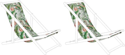 ANZIO/AVELLINO - Ligstoel doek set van 2 - Groen - Polyester