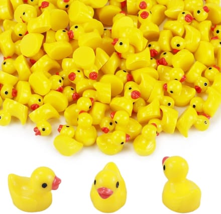 50 stuks mini eenden van hars, kleine eenden, schattig, miniatuur hars-eenden, kleine gele eend, klein eend speelgoed, voor decoratieve pot, micro-landschappen en doe-het-zelf