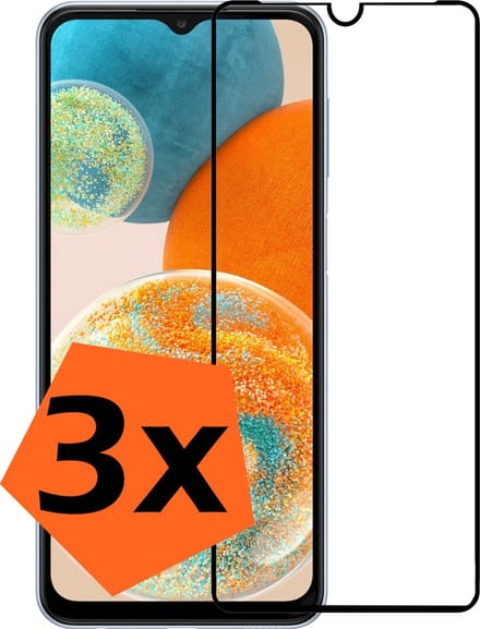 Screenprotector - 3 Stuks - Geschikt voor Samsung Galaxy A23 - Full Cover - Gehard Glas - Beschermglas - Tempered Glass - Screen Protector