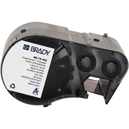 Brady M5-78-492 polyester labels zwart op wit | 25,40 mm x 48,26 mm (origineel)