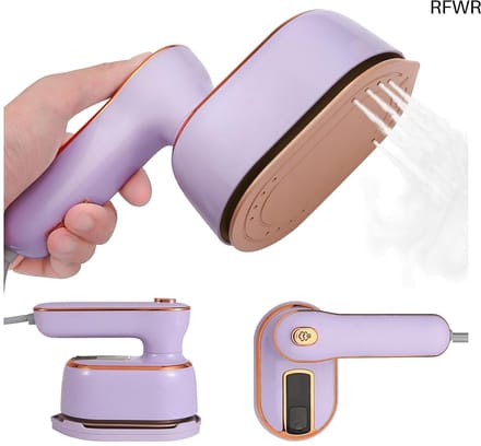RFWR® Draagbare mini stoomstrijkijzer voor kleding – 2-in-1 en 180° draaibaar