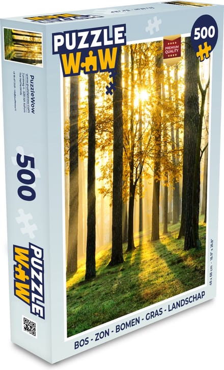 Puzzel Bos - Zon - Bomen - Gras - Landschap - Natuur - Legpuzzel - Puzzel 500 stukjes