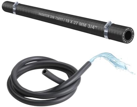 EPDM rubber koelwaterslang 19 mm -40 tot +120 °C met klemmen
