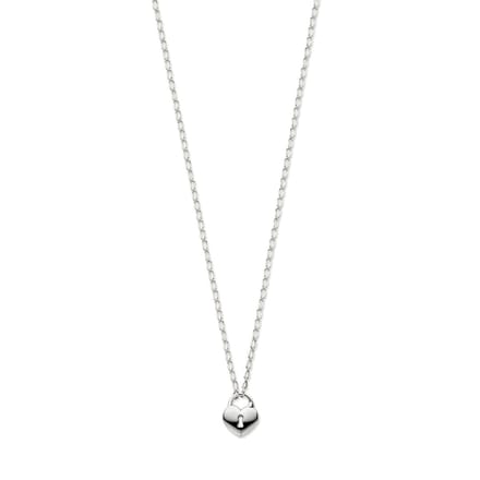 Collier Hart En Slot 41 + 4 Cm Zilver Gerhodineerd