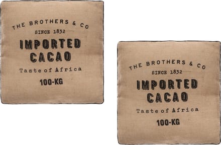 Atmosphera Vloerkussen Cacao - 2x - Jute - beige - 40 x 40 x 12 cm - vierkant - extra dik -zitkussen