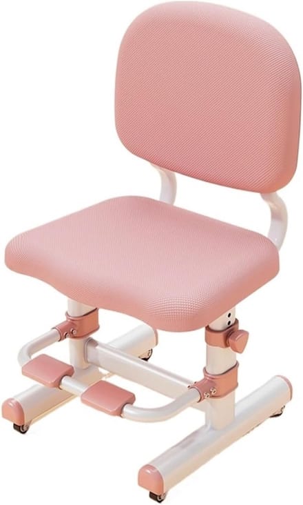 Kinderbureaustoel - Studiestoel Kinderen - Comfortabel Zitten - Ergonomisch Rugleuningontwerp - In hoogte verstelbaar - Roze