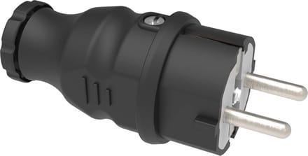 Massief rubberen stekker 16A/250V, IP44 Schuko-koppeling en stopcontact