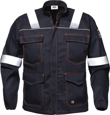 SIR SAFETY POLYTECH WITH BANDS Hi Vis Reflecterend Stof Werkjas HEREN Veiligheidsjas Donkerblauw - Vlamvertragend