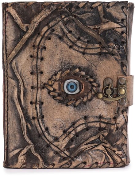 Brown Tan Book - Evil Eye Decor - 160 Deckle Edges Pages - 17x12.5cm