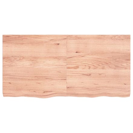vidaXL - Wandschap - 120x60x(2-6)cm - behandeld - massief - eikenhout - lichtbruin