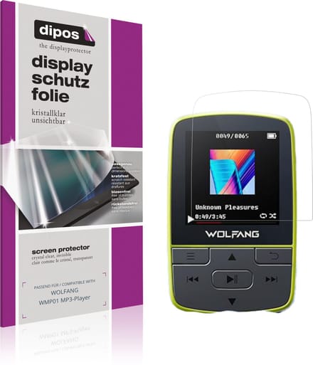 dipos – 4x Beschermfolie geschikt voor WOLFANG WMP01 MP3-Player | Krasbestendige & heldere Screenprotector Ultra-Thin