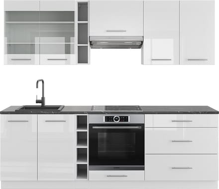 Vicco Fame-Line Complete keukeneenheid – 235 cm, WB Antraciet Wit hoogglans/wit