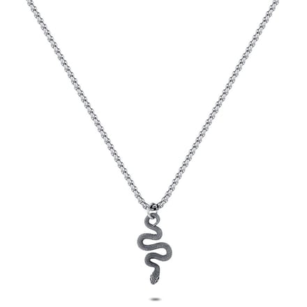 Twice As Nice Halsketting in edelstaal, slang 60cm