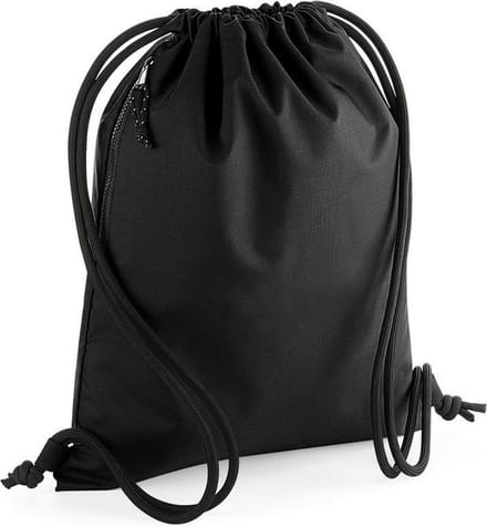 Bagbase Uniseks gerecyclede Gymsac (Zwart)