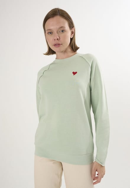 Felix Hardy Basic Sweatshirt Ronde Hals Katoen Dames Turkoois - M